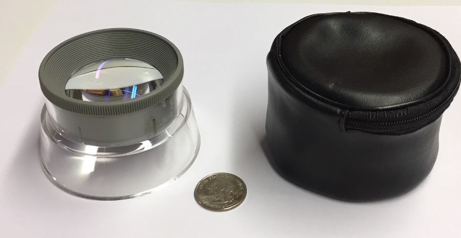 10x Aspheric Stand Magnifier, Fixed Focus, Focusable Lens, Negative Magnifier, Case