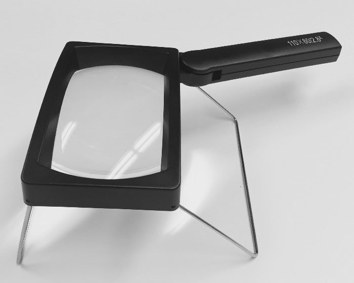 3x Rectangular LED Magnifier with Stand, Rechargeable Battery