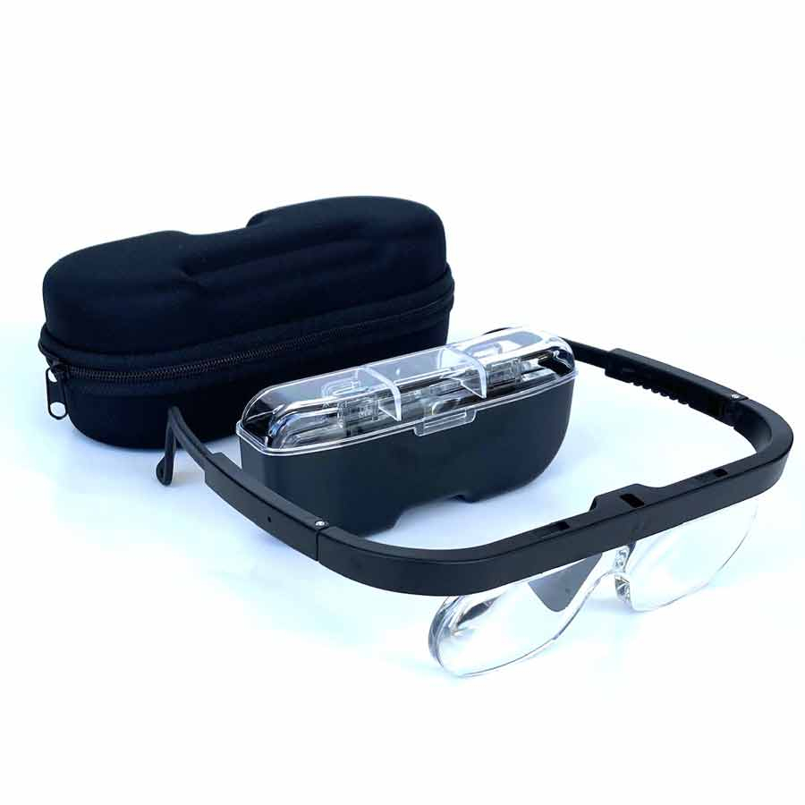 Spectacle Style Magnifier, Eyeglass Style Hands Free Magnifier, 3 Lenses, Lightweight