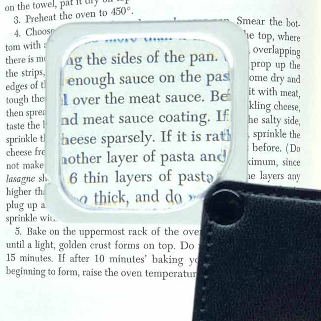 Genuine Leather Cased Folding Pocket Magnifier, 2.5x Lens