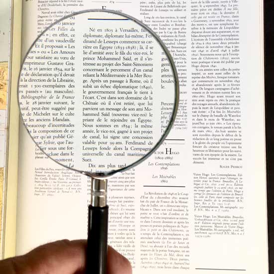 Large 3.5" Inch  2.25x, Glass Lens, All Metal Handheld Magnifier