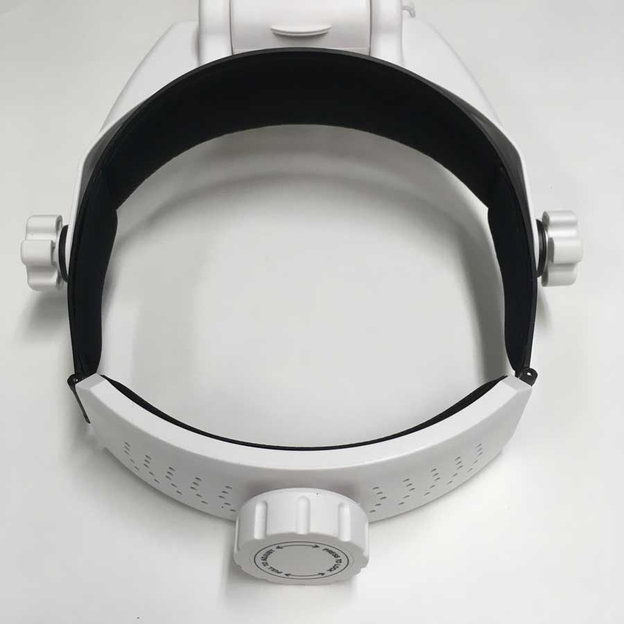 Headband Magnifier Visor Style 3 LED's, 2 Lenses, 1 Eye Loupe, Neoprene Headband